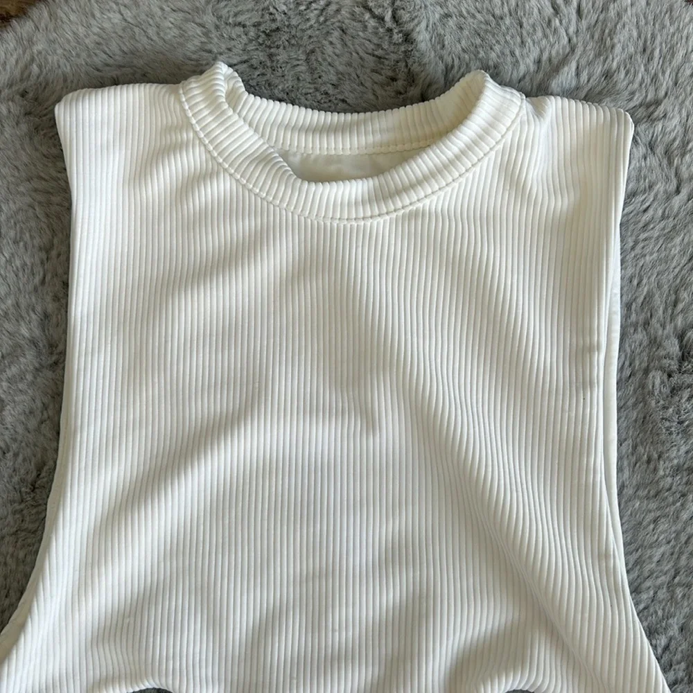 Frankie’s Bikinis Blake Ribbed White One Piece Swimsuit XS